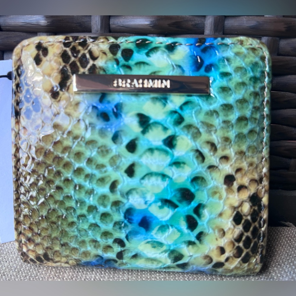 NWT Brahmin Jane in Mineral Blue Chevelle Wallet
